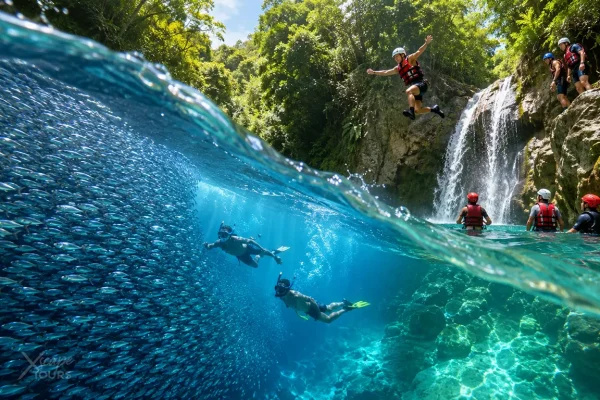 Moalboal Sardines Run & Badian Canyoneering from Dumaguete