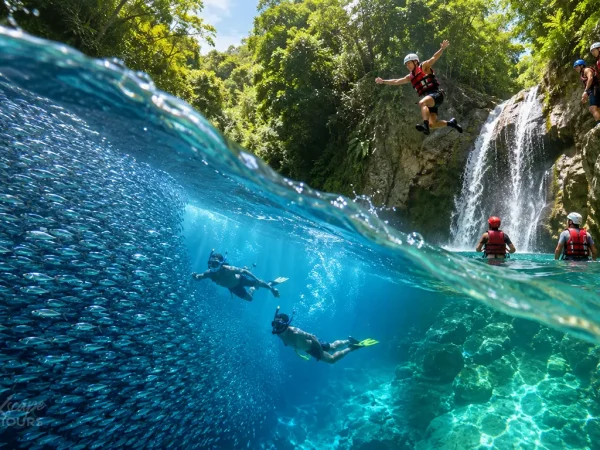 Moalboal Sardines Run & Badian Canyoneering from Dumaguete